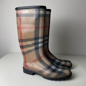 Burberry Haymarket House Check Rain Boots
